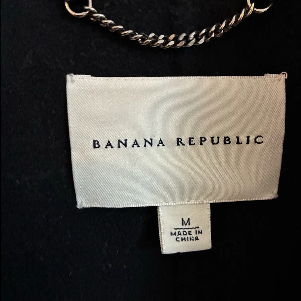 Banana Republic Black Wool Coat with Chain Detail - Picture 3 of 5